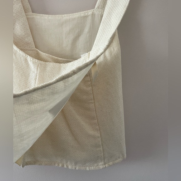 Laude the Label x Madewell Cross Back Minimalist Tank Top Ivory Cream Small - Picture 8 of 11